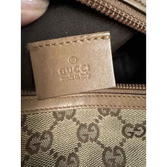 GUCCI Cosmetic Pouch Monogram GG Brown Canvas Bag